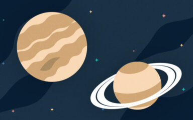 Júpiter y Saturno juntos en el cielo
